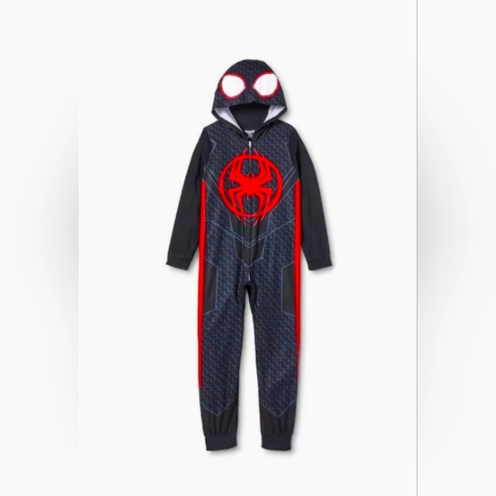 NEW SPIDERMAN Kids' Hooded Pajamas Sleeper Across the Universe Size 10 NWT